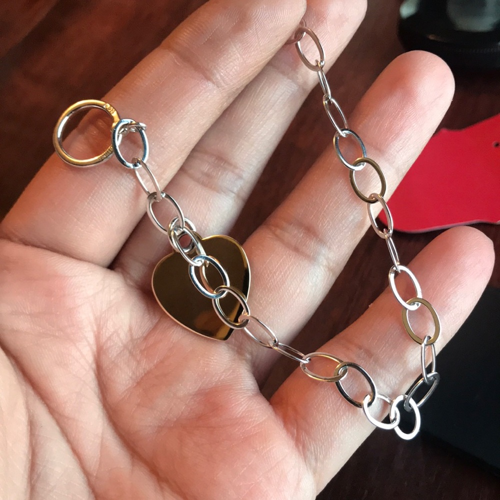 Sterling Ross Simons toggle heart bracelet - 7.75” long